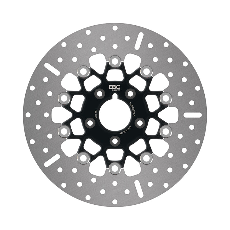 EBC Powersports FSD022BLK Front Black Chrome Brake Rotor for 1987-1999 Harley-Davidson Dyna and FXR