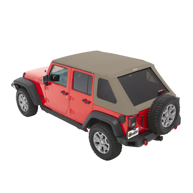 Bestop Trektop Glide Soft Top for Jeep Wrangler JK 4-Door (2007-2018) Pebble Beige