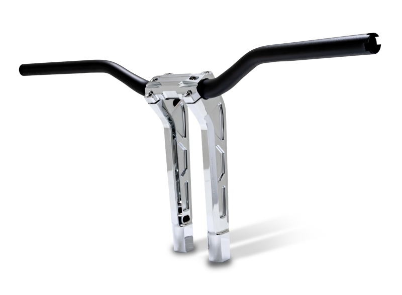 Performance Machine Phatbar H-Bar Assy, 11-1/2in Riser, 1-1/4in Bar, Int Wire, Gauge Mnt - Chrome