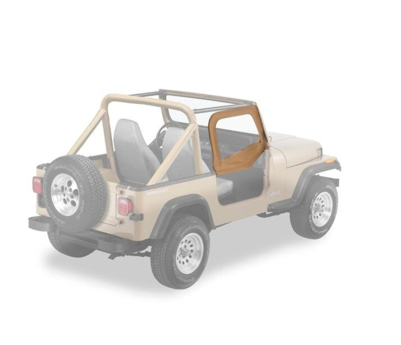 Bestop 88-95 Jeep Wrangler YJ Upper Fabric Doors - Rounded Upper Corner in Spice