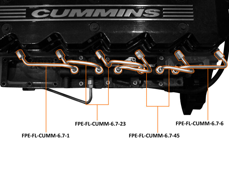 Fleece Performance fpeFPE-FL-CUMM-6.7-SET Fuel Injection Line Set