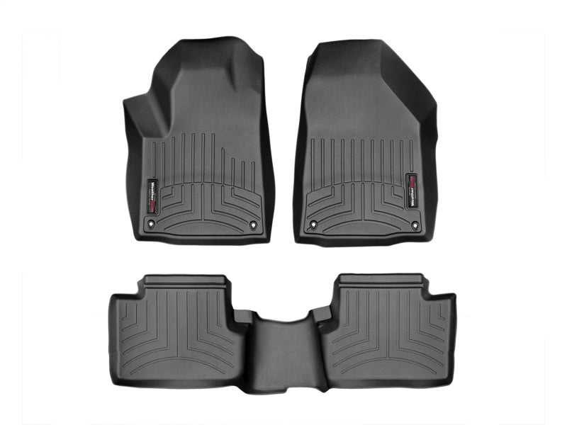WeatherTech 15+ Jeep Cherokee (No Bump In Front of Dead Pedal) Front Rear FloorLiner - Black