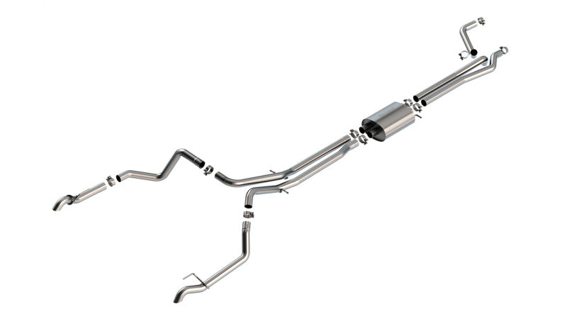 Borla 140916 S-Type True Dual Cat-Back Exhaust for 2022-2023 Chevrolet Silverado 1500 ZR2 and GMC Sierra 1500 AT4X 6.2L V8