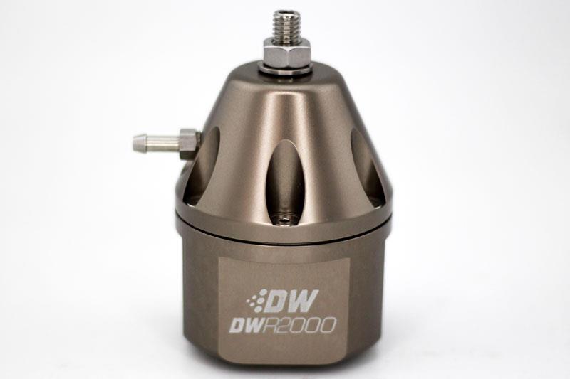 DeatschWerks DWR2000 Adjustable Fuel Pressure Regulator, Titanium, Dual -10AN Inlets and -8AN Outlet