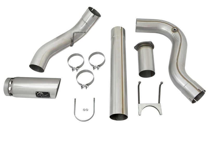 aFe ATLAS 5-Inch DPF-Back Aluminized Steel Exhaust System with Polished Tip, Part Number 49-03090-P