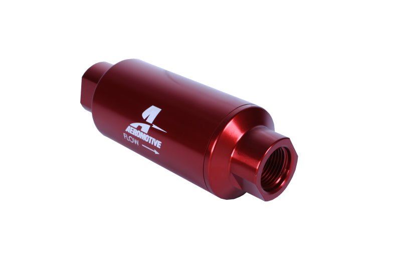Aeromotive AER12340 In-Line Fuel Filter, AN-10, 10-Micron Microglass Element, Red Anodized