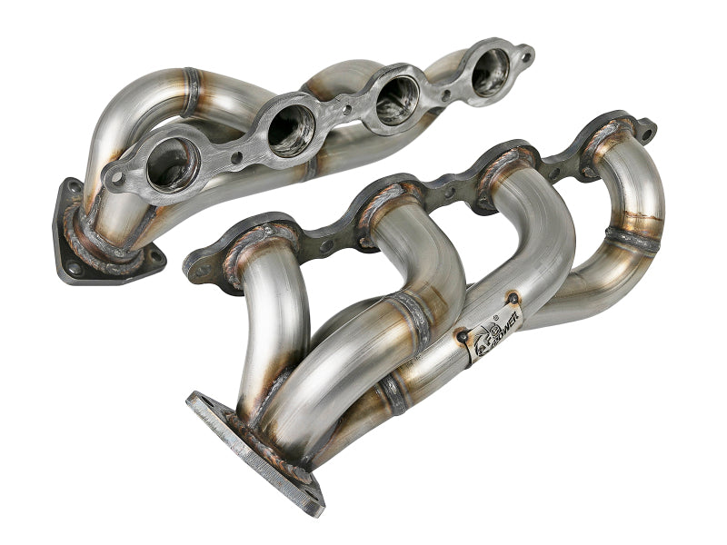 aFe Twisted Steel 1-3/4-Inch 304 Stainless Steel Shorty Headers for 2019-2026 GM Silverado and Sierra 1500 V8 5.3L/6.2L, Part Number 48-34134