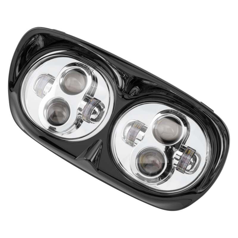 Letric Lighting LED Headlight 80W Hi/Lo Chrome/Black - letLLC-LRH-BC