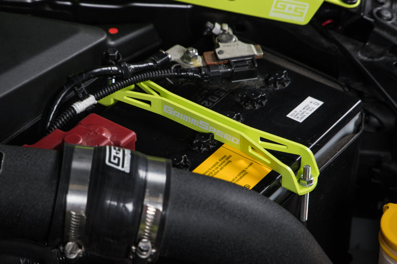 Grimm Speed Subaru Impreza/WRX/STI/Legacy/Forester/Baja/BRZ Lightweight Battery Tiedown- Neon Green