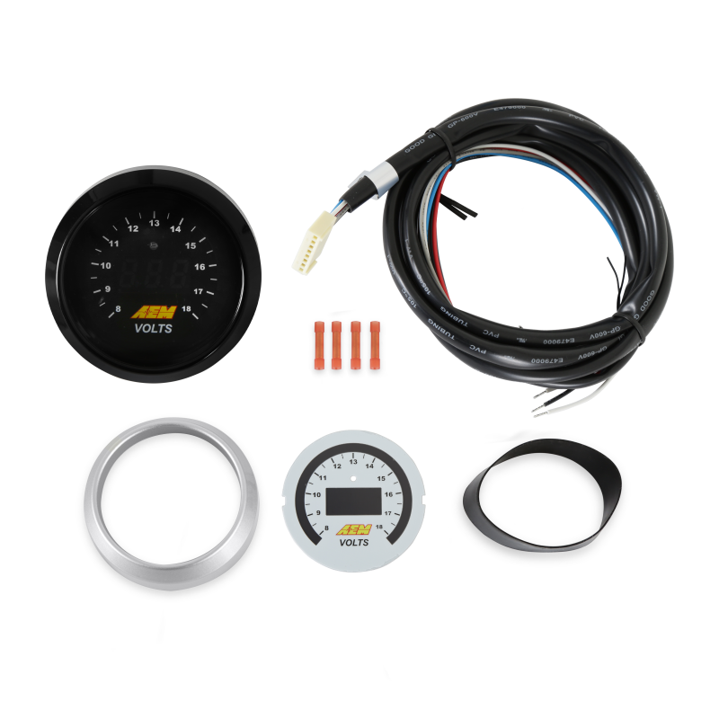 AEM Digital Voltmeter Gauge 8-18V, 52mm, Part Number 30-4400