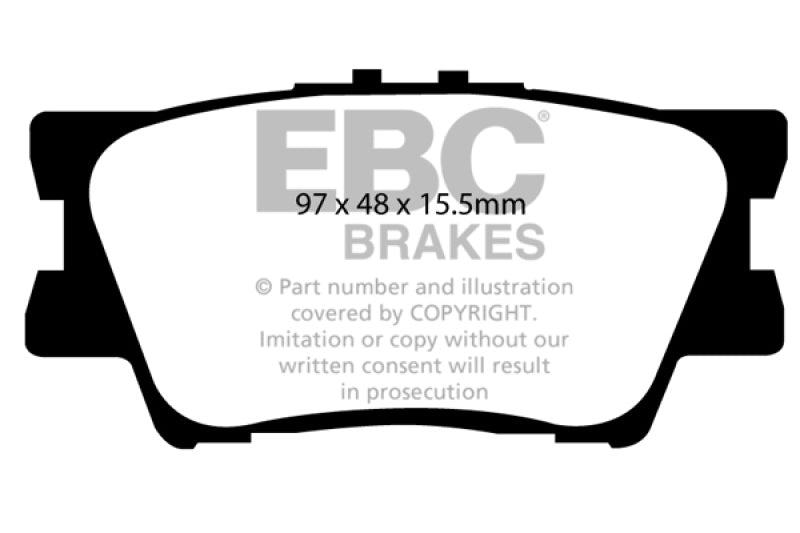 EBC 13+ Lexus ES300h 2.5 Hybrid Yellowstuff Rear Brake Pads