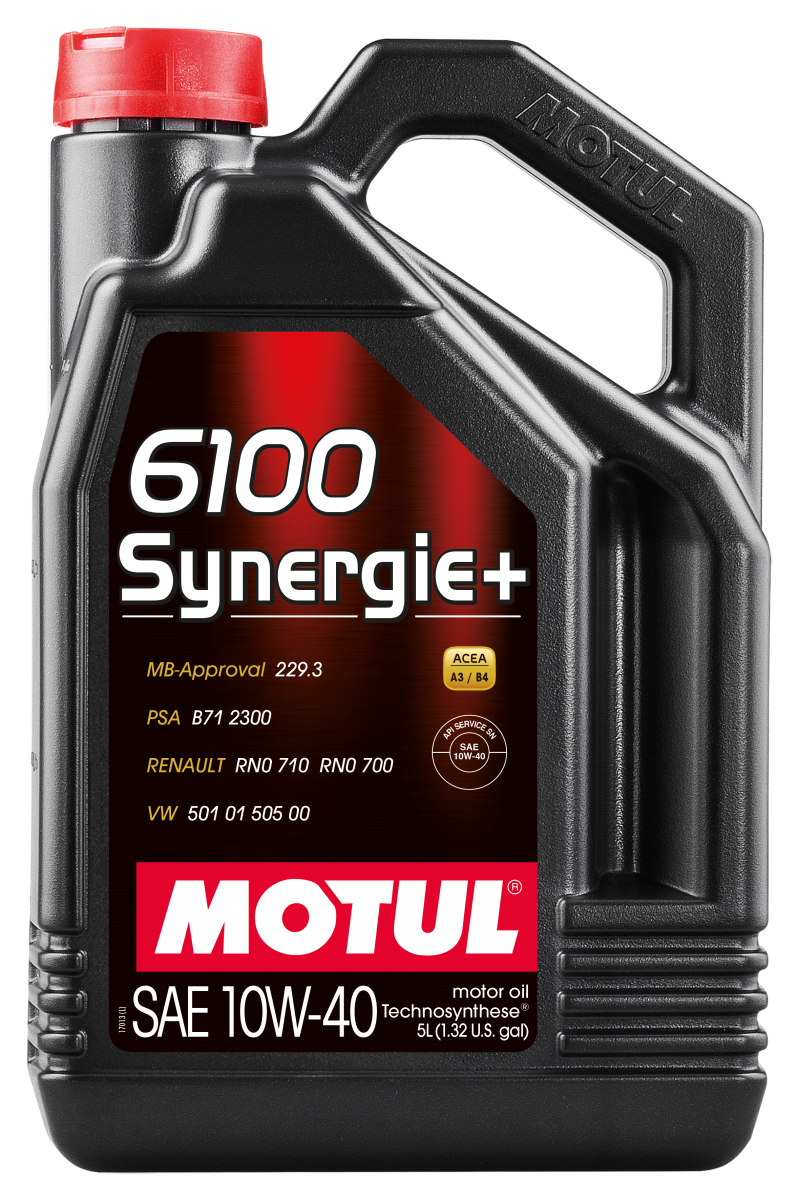 Motul 5L Technosynthese Engine Oil 6100 SYNERGIE+ 10W40 4X5L - Case of 4