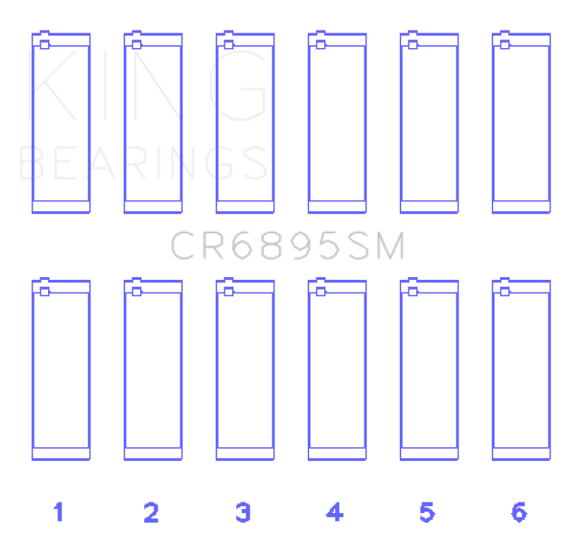 King Engine Bearings CR6895SM Performance Rod Bearing Set for Ford EcoBoost 3.5L and 3.7L V6, Standard Size