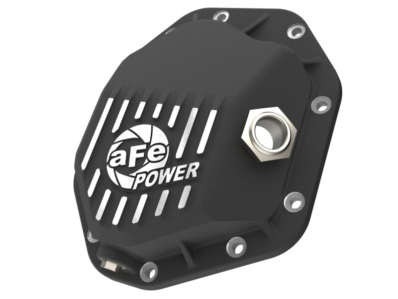 aFe Street Series Front Differential Cover Black with Machined Fins, AFE46-71430B, for 2019–2026 GM Trucks and SUVs