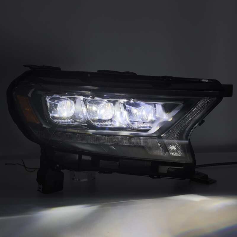 AlphaRex NOVA LED Projector Headlights for 2019–2022 Ford Ranger, Alpha Black, Plank Style