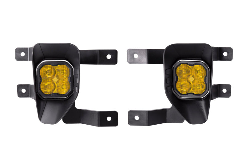 Diode Dynamics SS3 Sport Type SV1 Fog Light Bracket Kit with Amber Backlight, Yellow SAE Fog