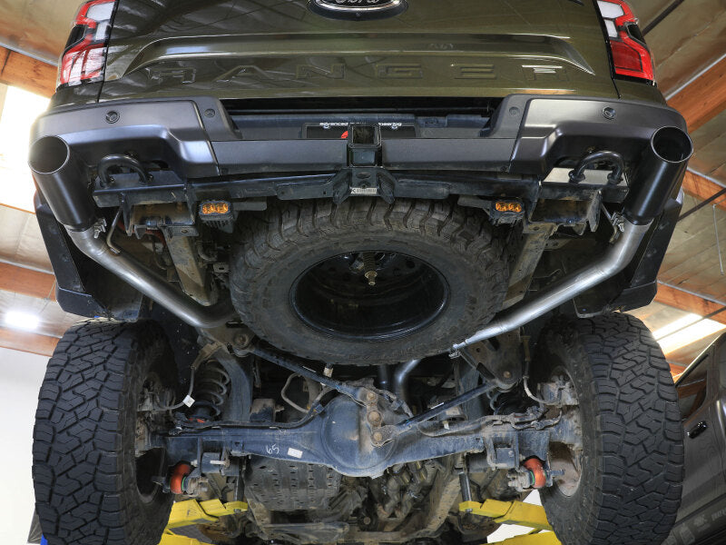 aFe Vulcan Series 3-Inch 304 Stainless Steel Cat-Back Exhaust with Black Tips for 2024-2026 Ford Ranger Raptor 3.0L V6