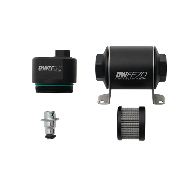 DeatschWerks DWK8-FFR-070-010K DWFFR-X 70mm Billet Fuel Filter Regulator, 10 Micron