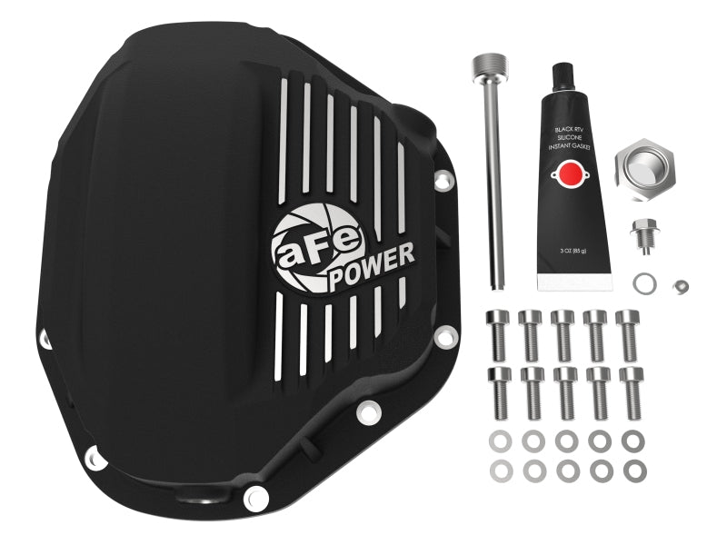 aFe Power Pro Series Rear Differential Cover, Part Number 46-70032, Black with Machined Fins