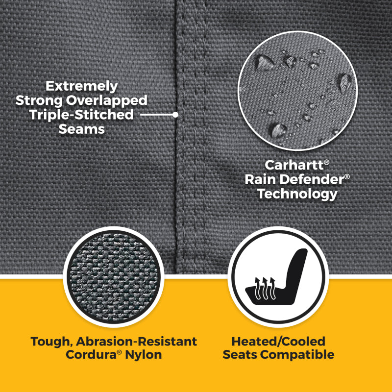 Covercraft Carhartt Super Dux SeatSaver Second Row Custom Seat Cover for Ford F-250, F-350, and F-450 (2019 Models) - Gravel