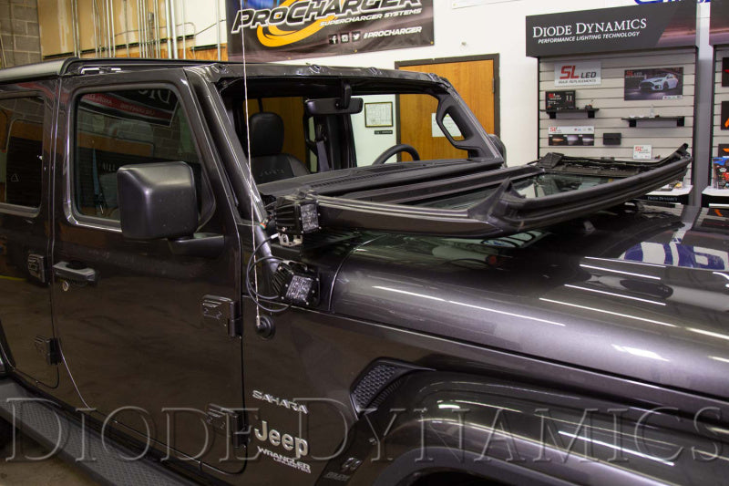 Diode Dynamics SS6 Cowl LED Bracket Kit for Jeep Wrangler JL and Gladiator, White Driving, DD6092