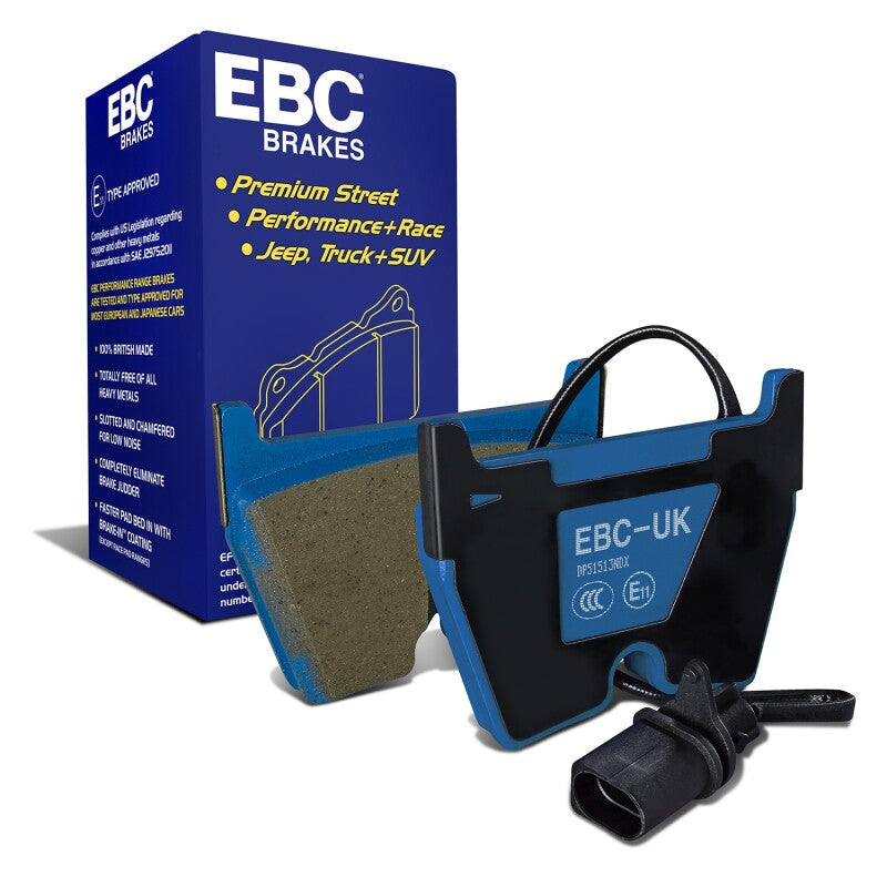 EBC Bluestuff NDX Front Brake Pads for 2006–2009 Audi RS4 4.2 with Cast Iron Rotors, DP51513NDX