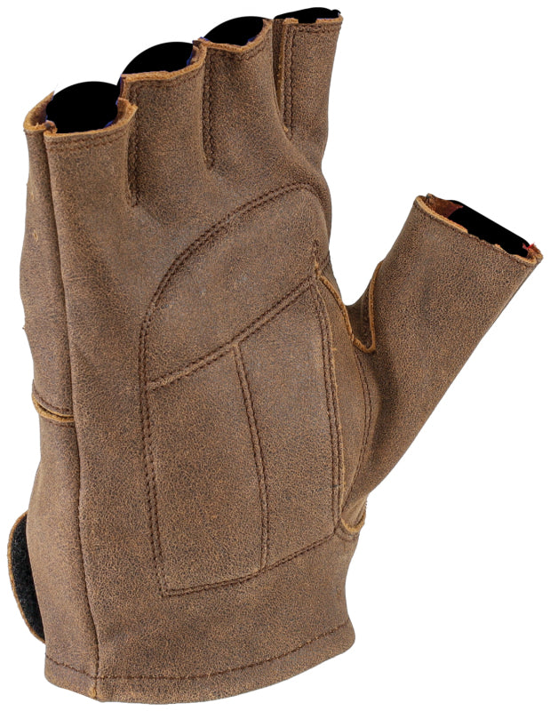 Kuryakyn Leather by River Road Buster Vintage Shorty Motorcycle Gloves, Black, Large