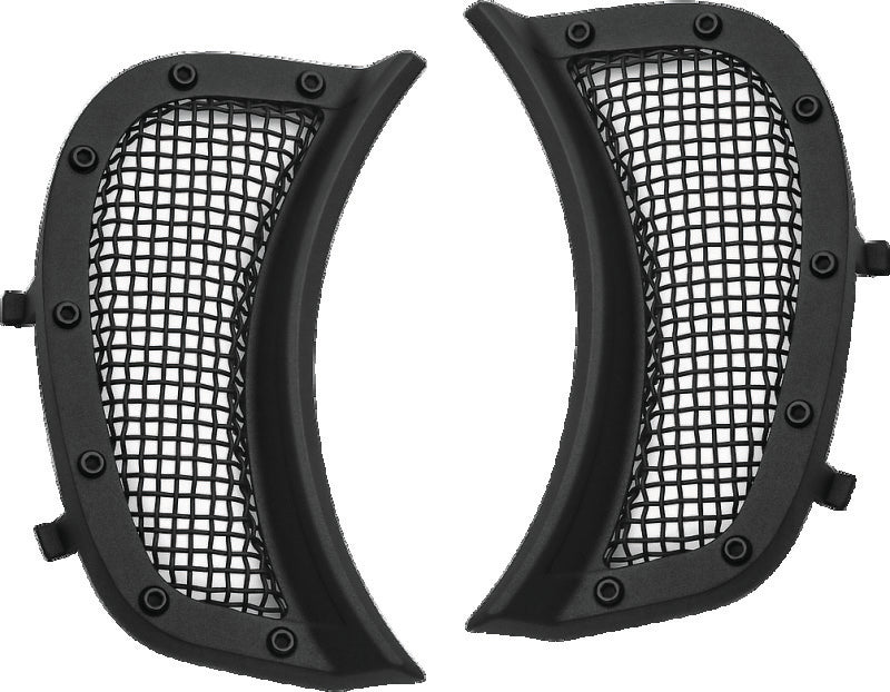 Kuryakyn 6519 Black Mesh Headlight Vent Accents for Harley-Davidson Road Glide