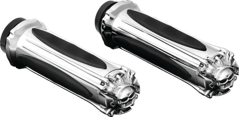 Kuryakyn Zombie Grips Without Throttle Boss for Throttle-By-Wire, Chrome - 6298