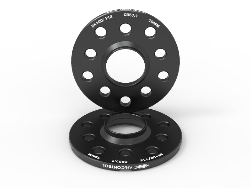 aFe CONTROL 610-611001-B Billet Aluminum Wheel Spacers, 5x100/112, 57.1mm Center Bore, 10mm