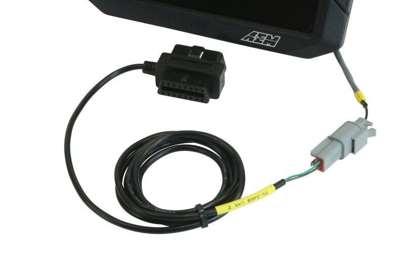 AEM CD-7/CD-7L Plug-and-Play OBDII CAN Adapter Harness with Power Cable - 30-2217