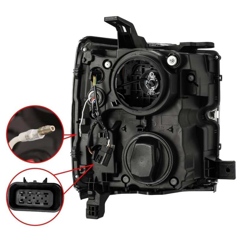 AlphaRex PRO-Series Projector Headlights for 2019 Chevrolet Silverado 2500HD and 3500HD, Plank Chrome with Active Light, Sequential Signal and DRL