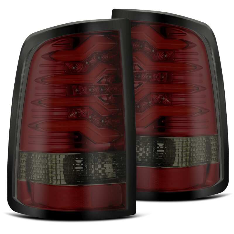AlphaRex PRO-Series LED Tail Lights Red Smoke for 2009–2018 Dodge Ram 1500 and Ram 2500, Part ARX640020