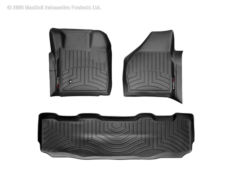 WeatherTech 08-10 Ford F250/F350/F450/F550 Front and Rear Floorliners - Black