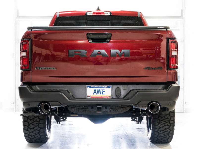 AWE Tuning 2025+ RAM 1500 3.0TT Rebel 0FG Cat-Back Exhaust with Chrome Silver Tips