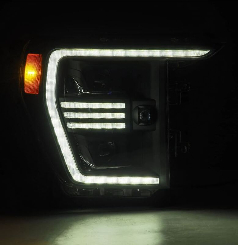 AlphaRex PRO-Series Projector Headlights for 2021-2022 Ford F-150, Black Housing with Activ Light and Sequential Signal