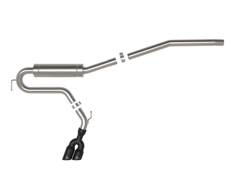 aFe Rebel Series Cat-Back Exhaust System with Black Tip, Part Number 49-33144-B, for Ford Maverick 2.0L AWD