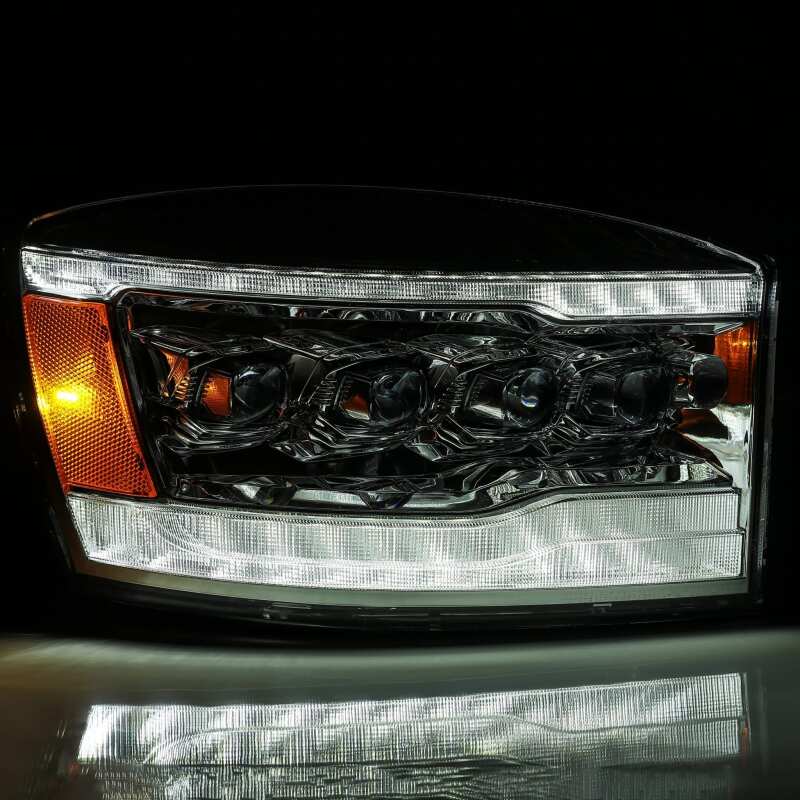 AlphaRex ARX880537 NOVA LED Projector Headlights for 2006-2008 Dodge Ram 1500/2500/3500, Plank Style, Black Housing