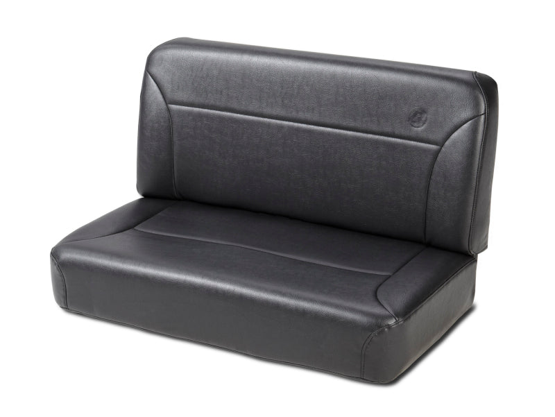 Bestop Trailmax II Fixed Rear Seat for Jeep CJ5, CJ7, and Wrangler YJ – All Vinyl Black Crush