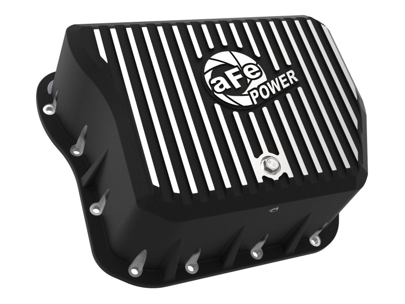 aFe POWER Pro Series Transmission Pan, Black with Machined Fins, Part Number 46-70052, Dodge Diesel Trucks 1994-2007 5.9L