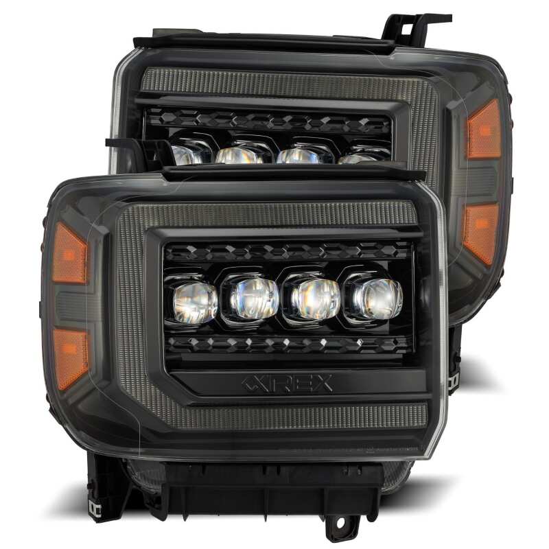 AlphaRex NOVA LED Projector Headlights for 2014–2018 GMC Sierra, Alpha Black, Part arx880616