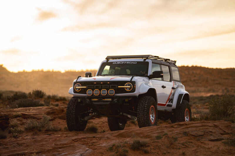 DV8 Offroad Ford Bronco Raptor Tube Front Bumper with Integrated Light Mounts and Optional Prerunner Push Bar