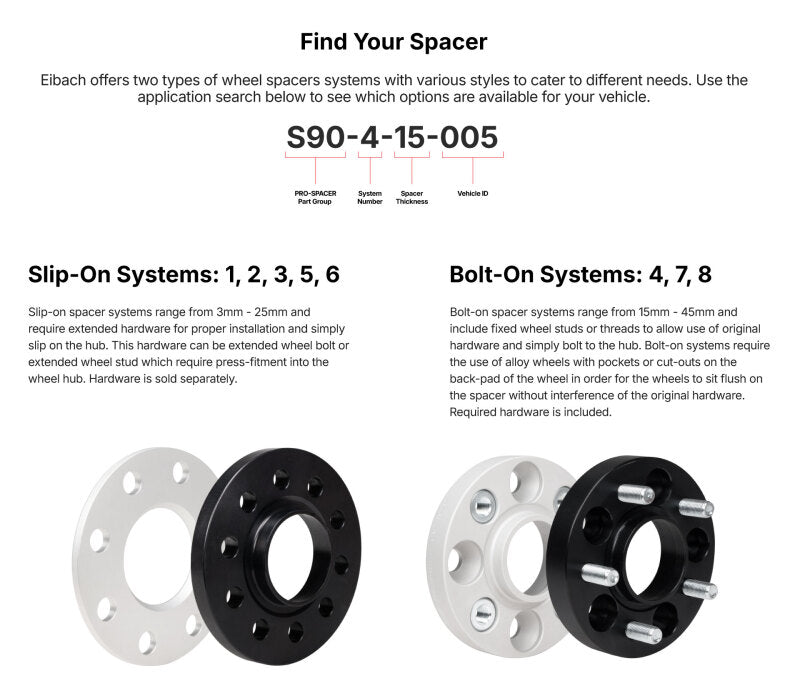 Eibach PRO-SPACER Wheel Spacers for 2016–2018 Ford Focus RS, 35mm Thickness, Part Number S90-4-35-007