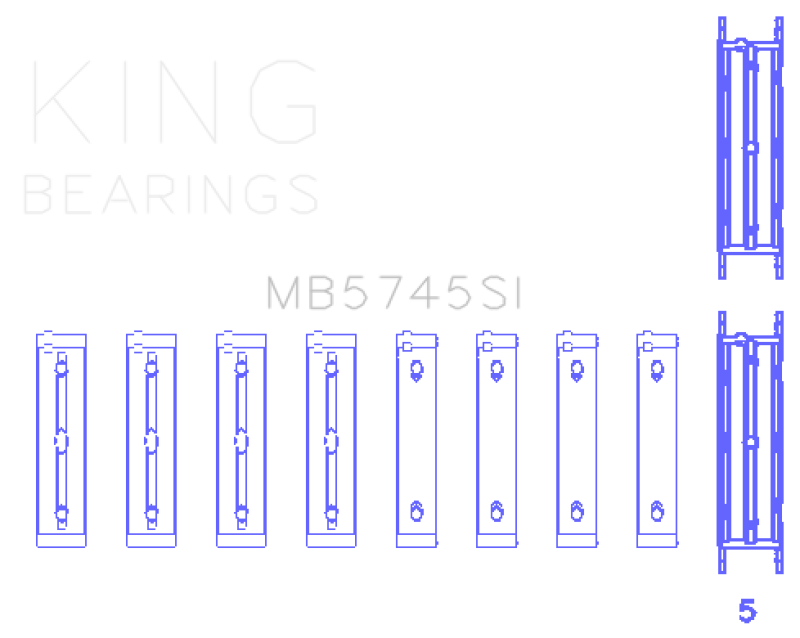 King Engine Bearings Subaru FA/FB Standard Main Bearing Set MB5745SI