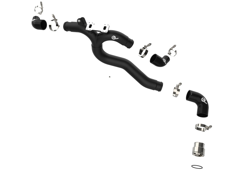 aFe BladeRunner 3-Inch Aluminum Hot Charge Pipe Kit, Black, Kia Stinger and Genesis G70 V6 3.3L Twin-Turbo