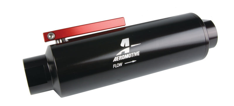 Aeromotive 12332 In-Line Fuel Filter with Shutoff Valve, 100-Micron Stainless Steel Element, AN-12 ORB Ports