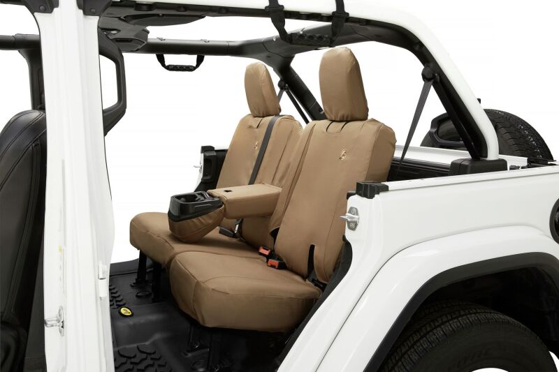 Bestop 18-23 Jeep Wrangler JL Rear Seat Cover with Fold Down Arm Rest - Tan