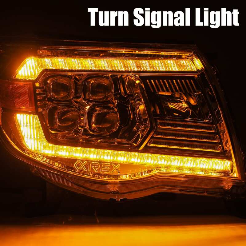 AlphaRex NOVA LED Projector Headlights for 2005-2011 Toyota Tacoma, Plank Style, Alpha Black with Active Light and DRL