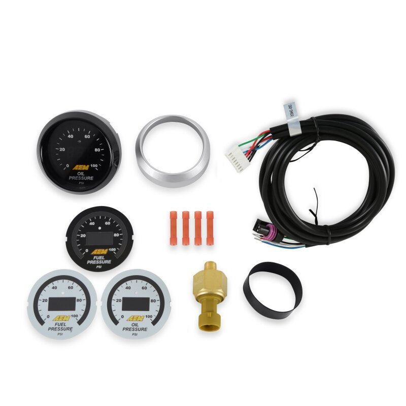 AEM 30-4401 52mm Digital Oil or Fuel Pressure Gauge, 0-100 PSI