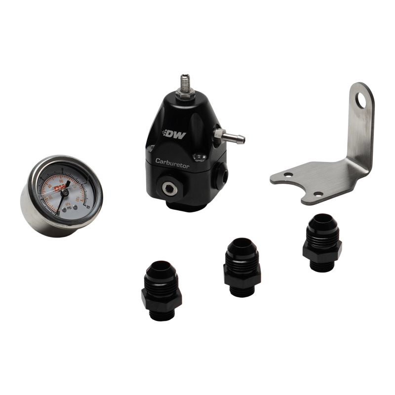 DeatschWerks DWR550C Adjustable Carburetor Fuel Pressure Regulator with -8AN Fittings and Gauge